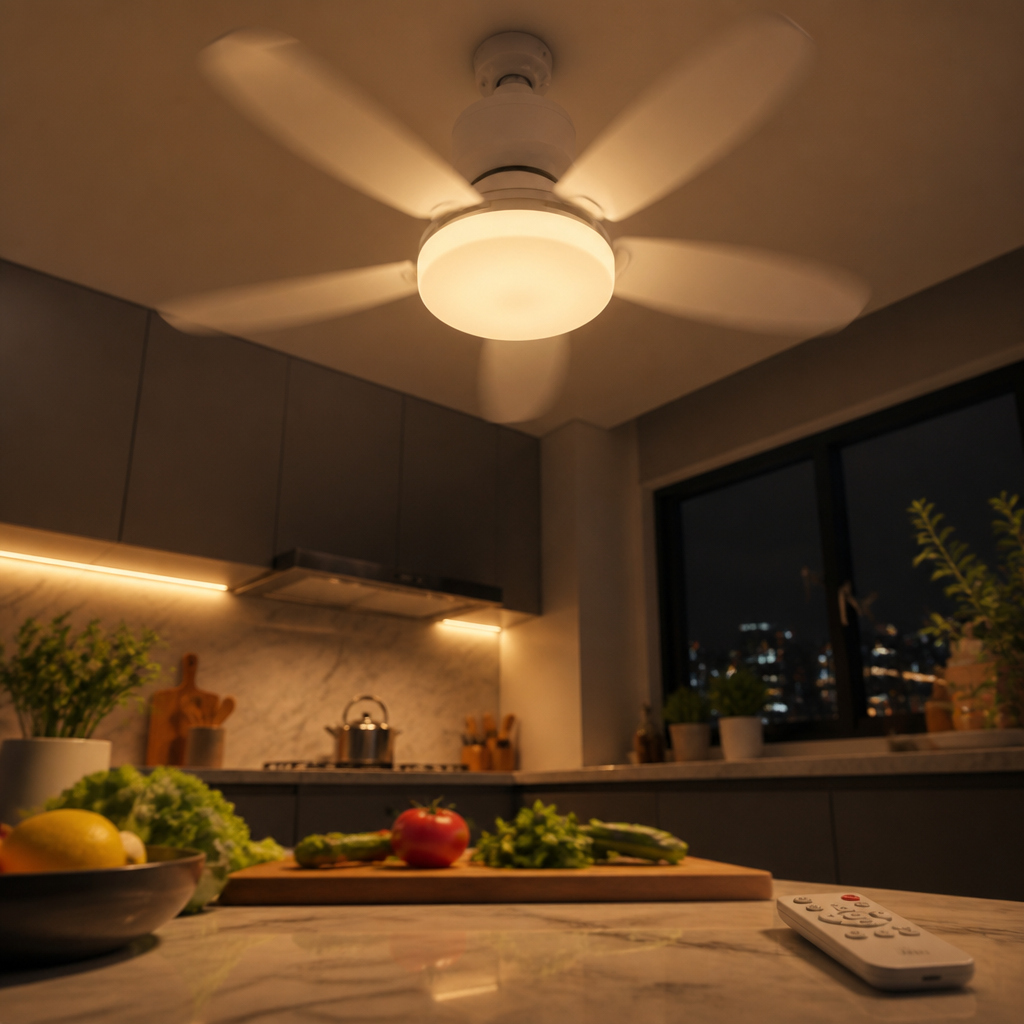Ventilateur de Plafond LED avec Télécommande — Fraîcheur & Lumière 2-en-1