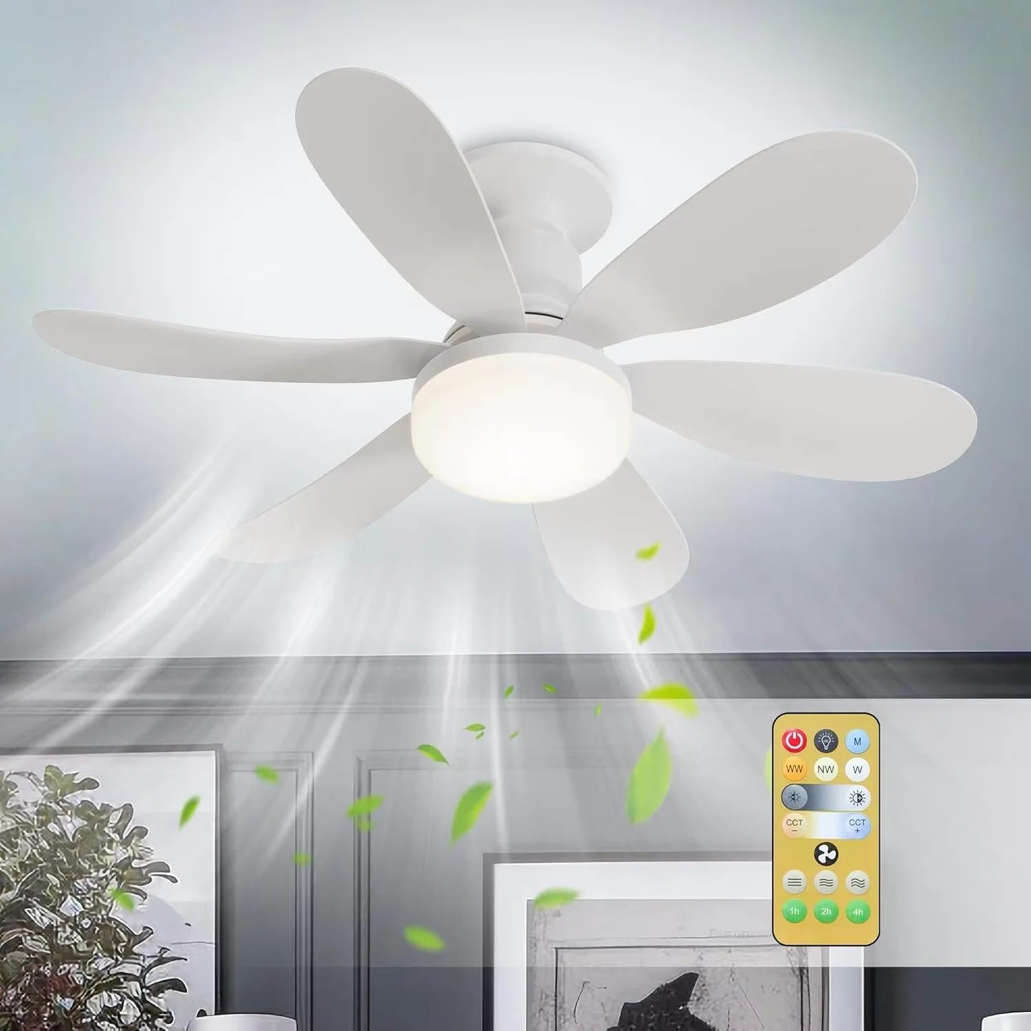 Ventilateur de Plafond LED avec Télécommande — Fraîcheur & Lumière 2-en-1