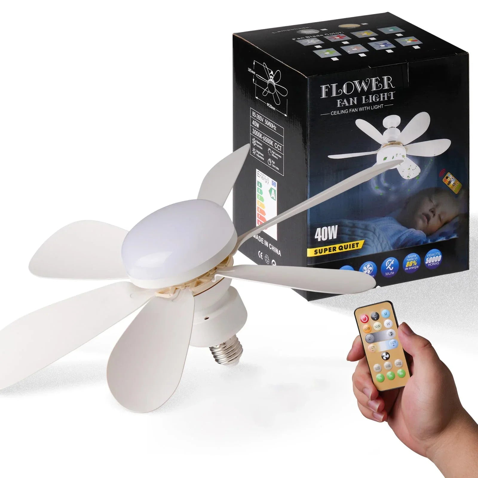 Ventilateur de Plafond LED avec Télécommande — Fraîcheur & Lumière 2-en-1