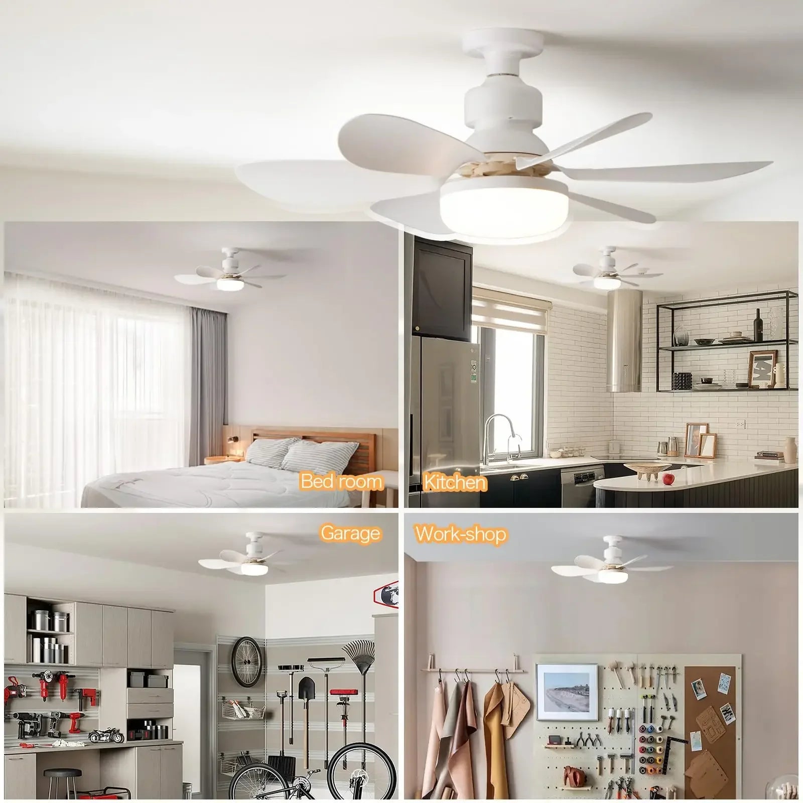 Ventilateur de Plafond LED avec Télécommande — Fraîcheur & Lumière 2-en-1